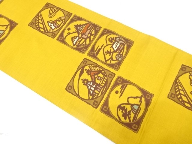 JAPANESE FUKURO OBI / WOVEN CENERY OF COUNTRYSIDE